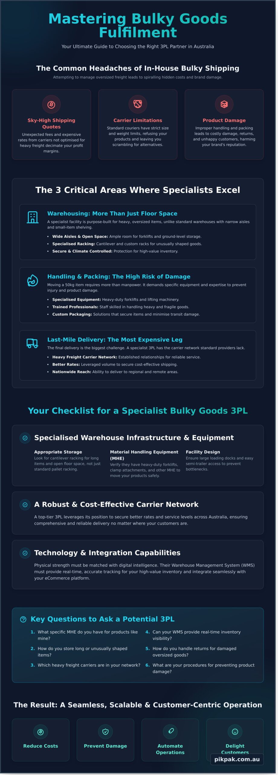 3PL for Bulky Goods Australia: The Ultimate Guide to Hassle-Free Fulfilment - Infographic